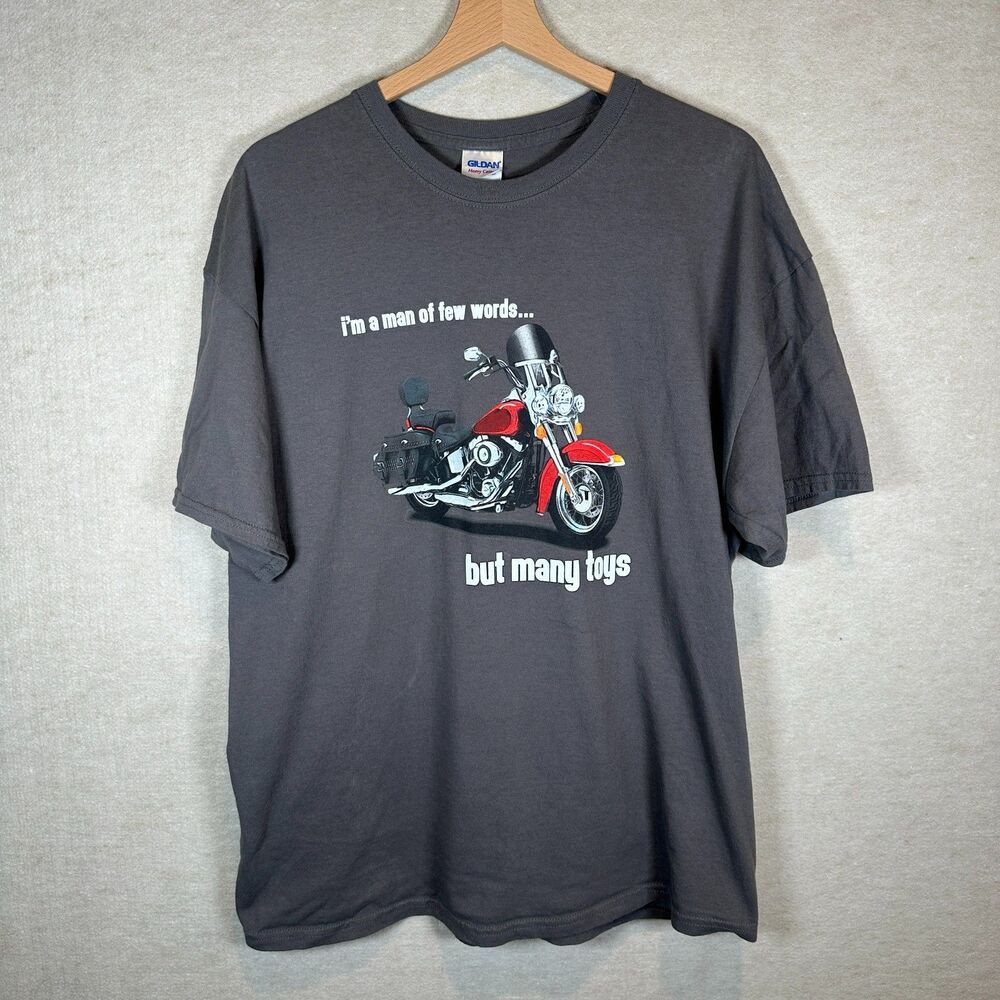 Vintage Motorcycle Graphic T-Shirt Biker Garage Mechanic Novelty Black Gildan XL